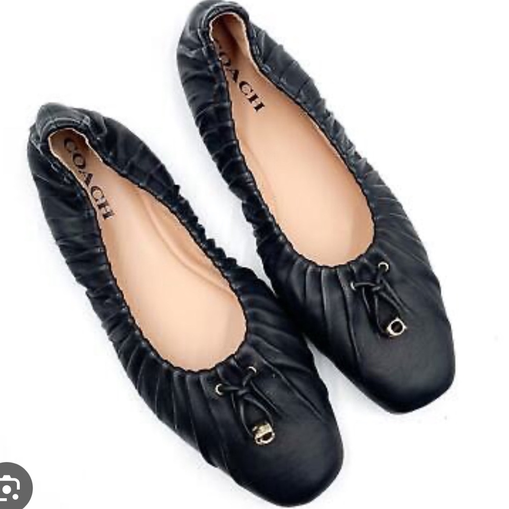 NWOT Coach Eleanor Ballet Flats, black 9.5